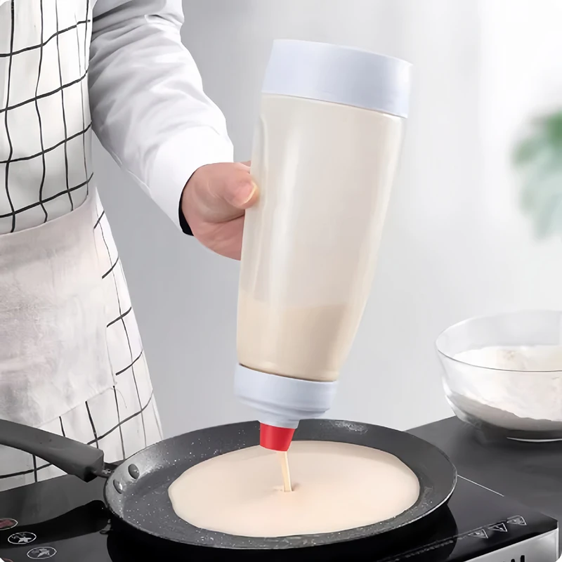 Hand Mixer Whisk Pancake Batter Bottle with Blender Ball for Restaurant Baking Pancakes Cupcakes Muffins Crepes