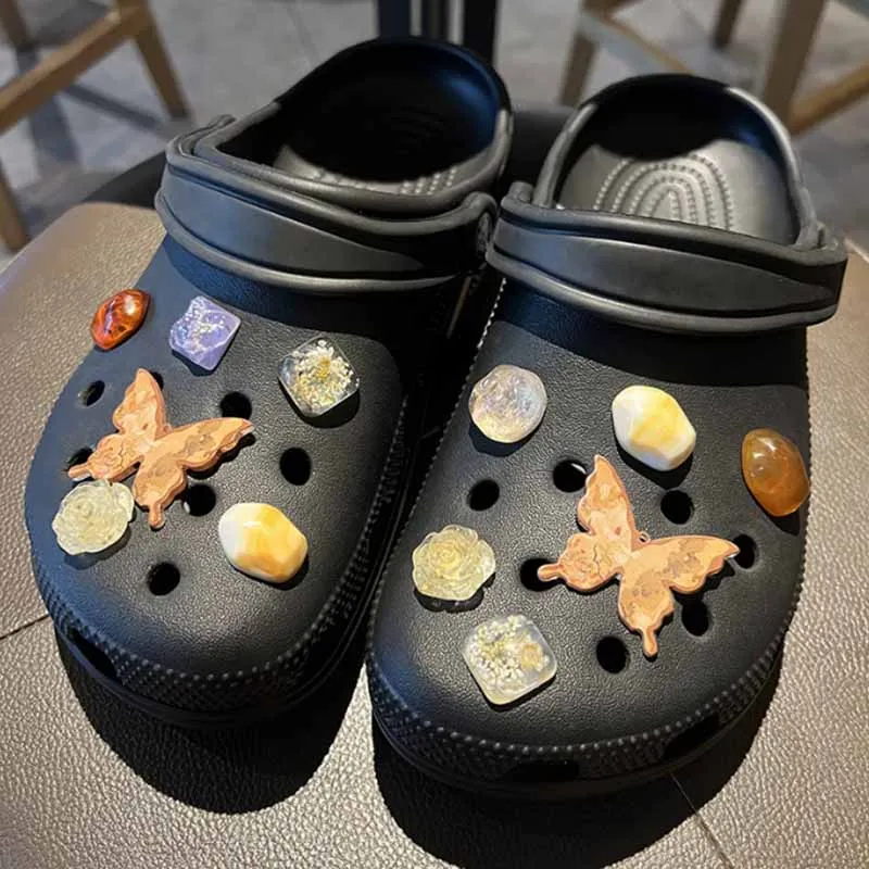 

12 pieces/set of garden shoes Shoes Accessories Retro Style Butterfly detachable garden shoes flower buckle, great holida