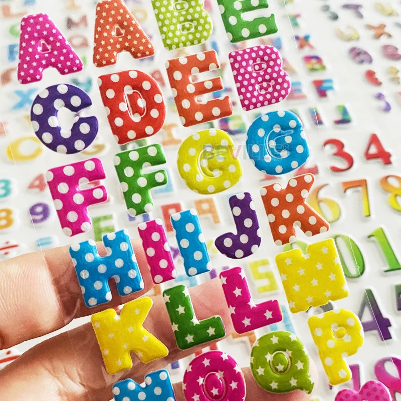  A-Z Stickers 12 Sheets Colorful Alphabet Letters Self