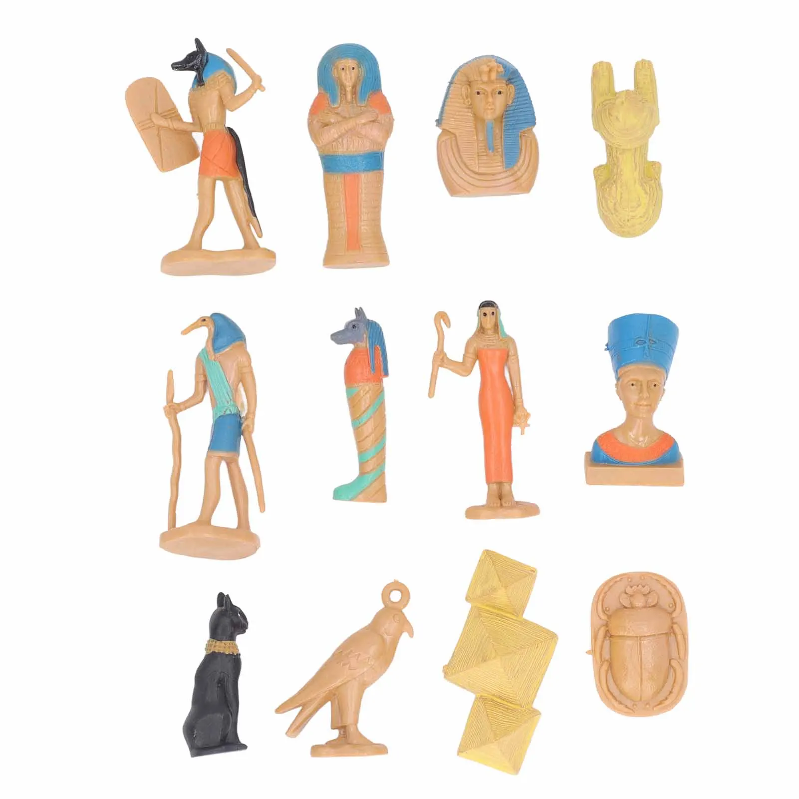 

12pcs Ancient Egyptian Sphinx Toys Simulation Egyptian Queen Pharaoh Model Cognitive Educational Toy For Kids