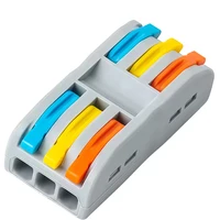 PCT Mini Fast Wiring Cable Connectors 3 in 3 Out 2-Position Push-in Universal Compact Splitter Electrical Home Terminal Block 4