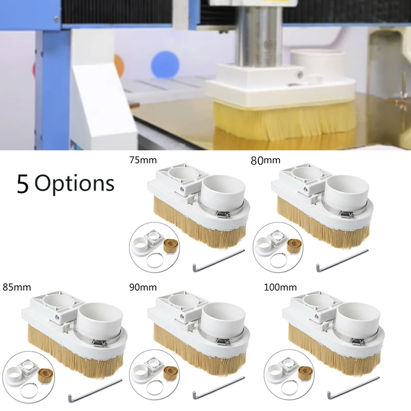 CNC 라우터 조각 밀링 기계용 스핀들 먼지 커버 수집기, 목공 전동 공구, CNC 먼지 신발, 75mm, 80mm, 85mm, 90mm, 100mm