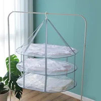 2443 Clothes basket drying net clothes flat net bag household socks drying artifact sweater special drying rack 1