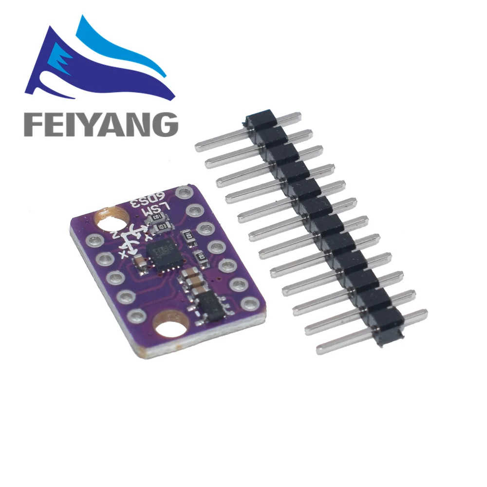 GY-LSM6DS3 Accelerometro Giroscopio Scheda sensore di temperatura digitale incorporata Modulo breakout interfaccia SPI IIC I2C LSM6DS3 - immagine 3
