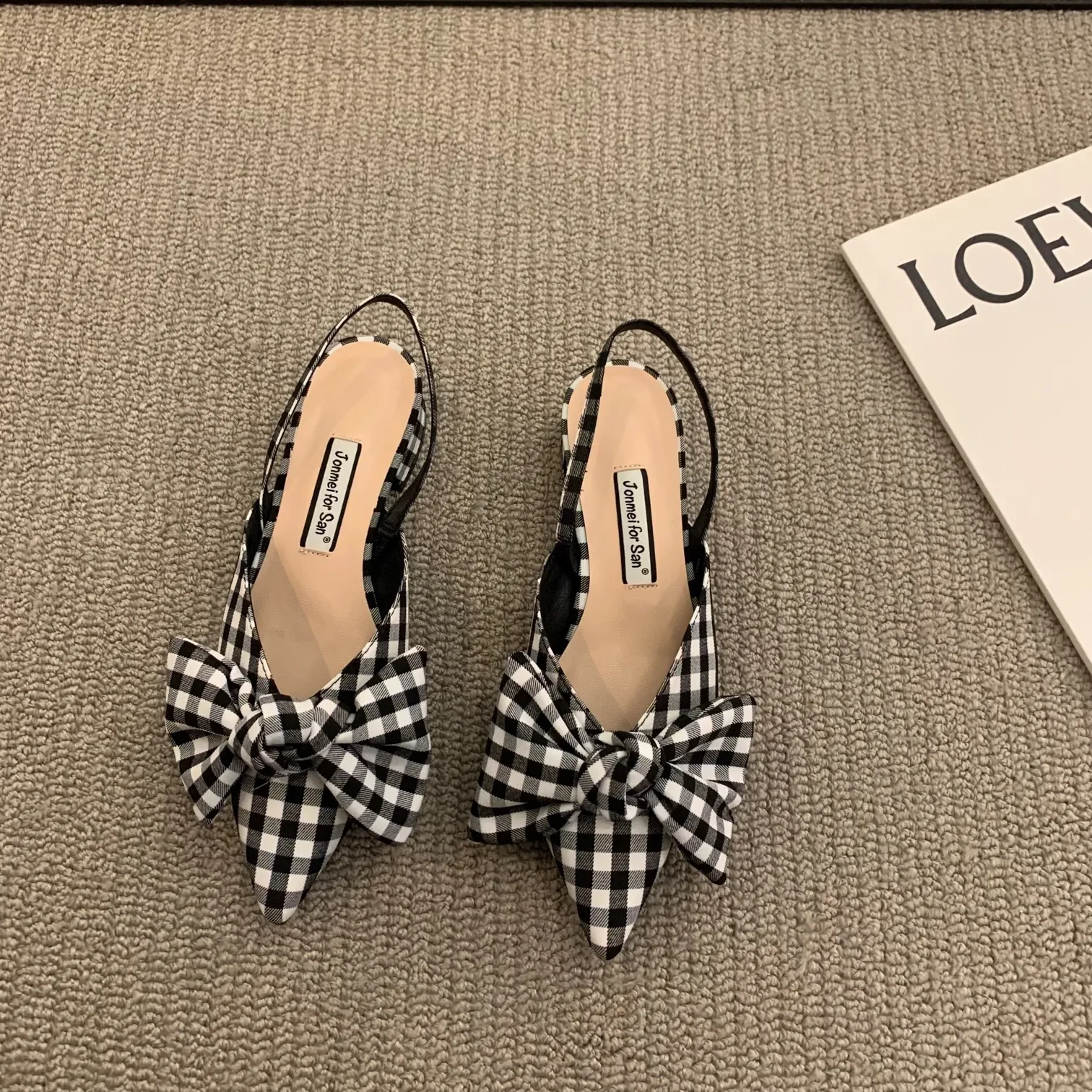 

Women's Sandals Fashion Low Heels thick heeled bow tie Sandals Women Shoes Elegant Pointed Straps Party Pumps Sandalias De Mujer