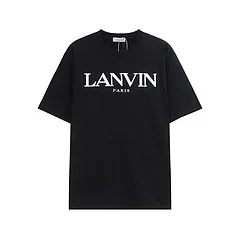 

Футболка LANVIN Мужская/женская с вышивкой, Повседневная Свободная хлопковая Спортивная рубашка с круглым вырезом и коротким рукавом, для пар, на лето