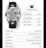 OLEVS 3609 montre pour hommes mode calendrier étanche lumineux mâle horloge à main chronographe Phase de lune Quartz homme d'affaires montres 5