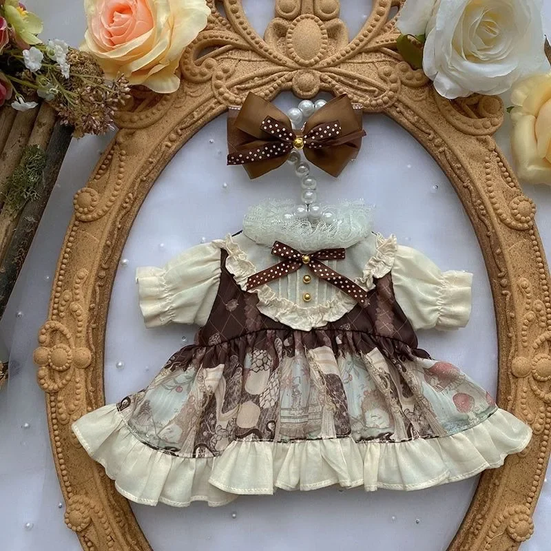 20cm cotton doll snow pear rose brown dress 2