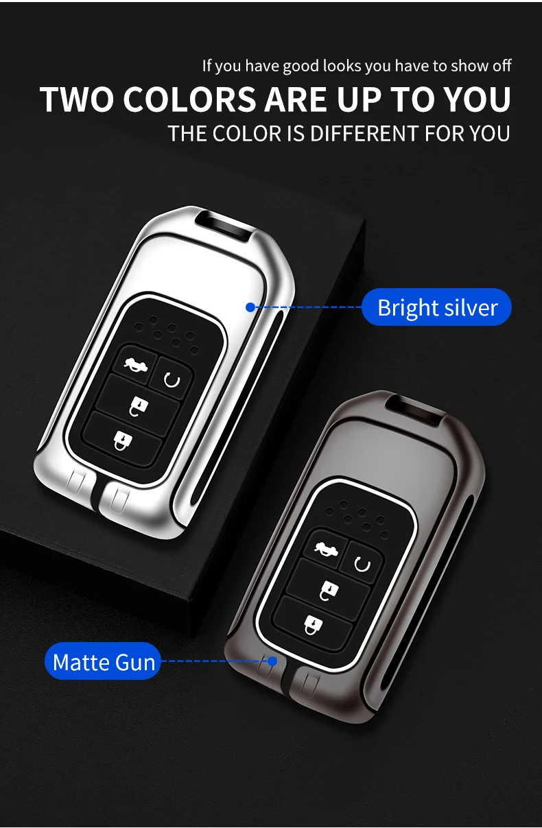 Portachiavi con copertura a distanza per auto in metallo Shell Fob per Honda CR-V CRV Accord Odyssey Civic XRV Vezel Jade Crider Fit Holder accessori - S336e8c9f209e47128a606f876b20c2efT