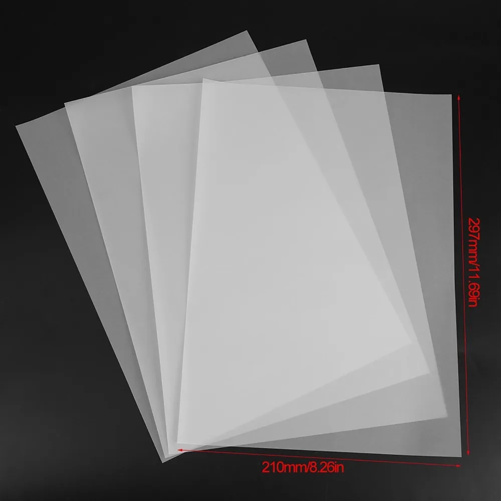100pcs 100매 트레이싱 페이퍼 A4 사이즈 8.5x11 인치 반투명 종이 반투명 소재 복사 용지 바느질