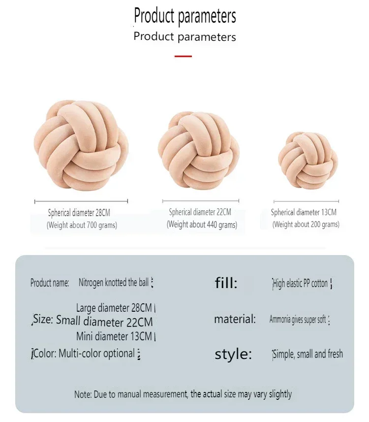 Scandinavian Wool Ball Pillow Three Strands of Rope Knotted Ball Pillow Handmade Knitted Velvet  Cushion Knot Window Cushion 6