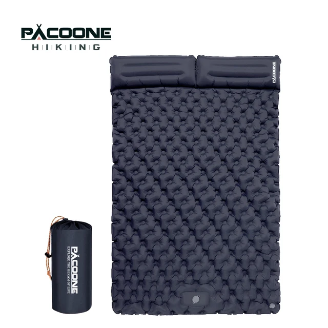 PACOONE Outdoor Camping Double Inflatable Mattress Extra Wide Sleeping Pad Ultralight Folding Bed Sleeping Mat Car Travel Mat 1