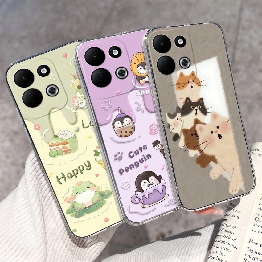 Sleeping Beauty Pattern Black Clear TPU Shockproof Phone Case - Lightweight Shell