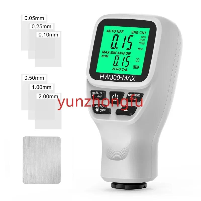 

White HD HW300-MAX 0-2000UM Car Paint Film Tester Paint Coating Thickness Gauge with Highly Sensitive Probe For Metal processing