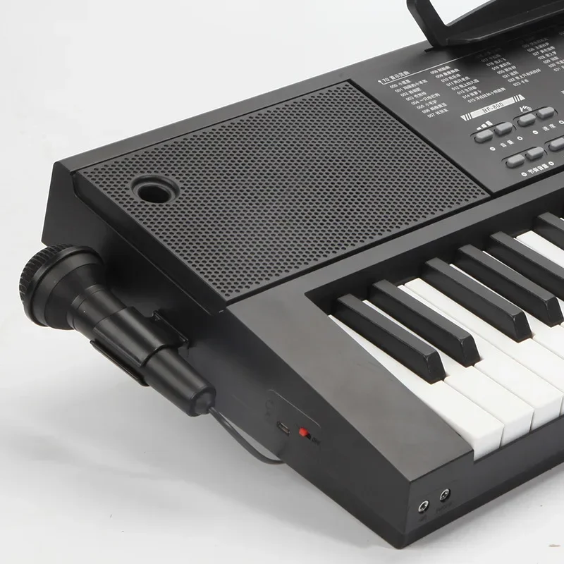 Rechargeable Electronic Organ 61 Keys Children's Musical Piano with Microphone Wood Grain Keyboard Kids Professional Toy Pianos