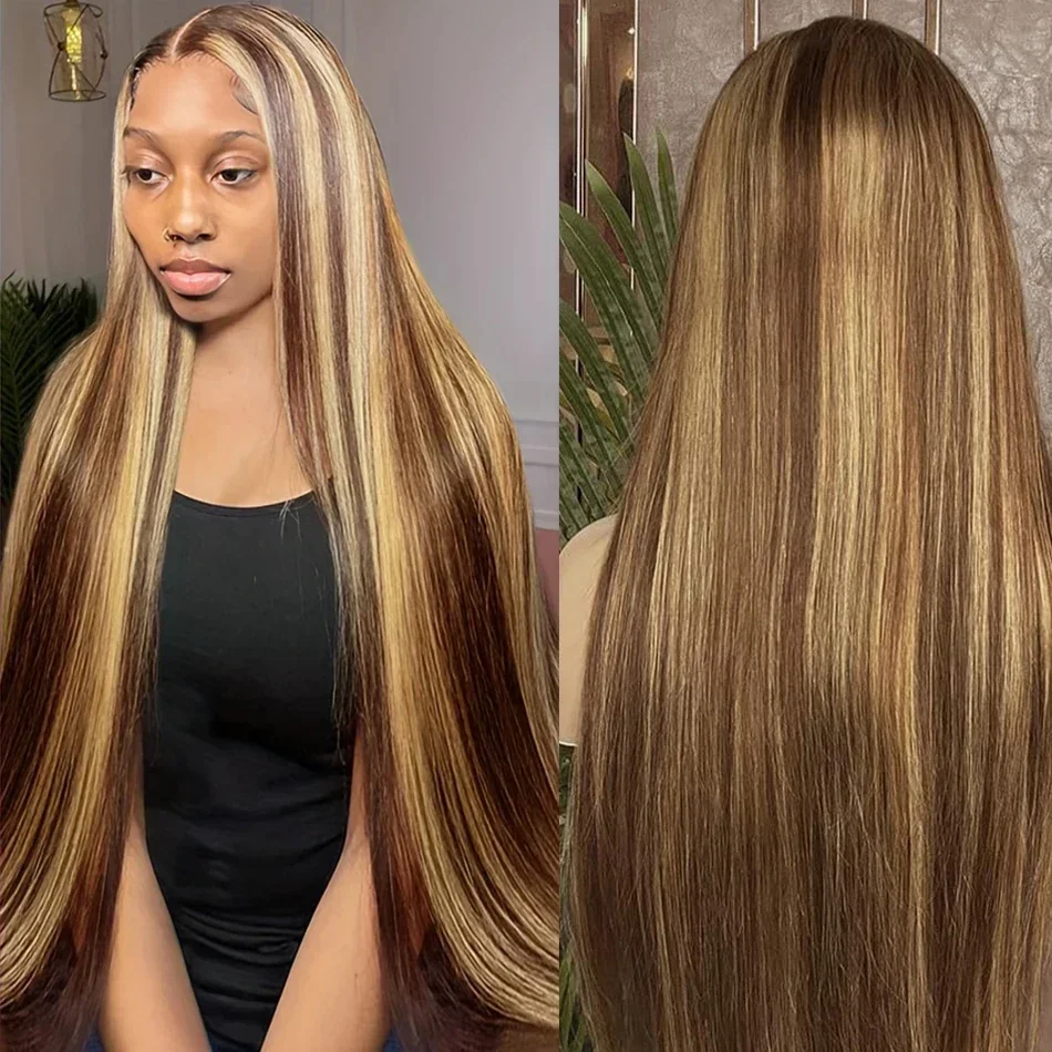 Wear Go Glueless 4/27 Highlight Straight Pre Cut 4x6 Glueless Wig Human Hair Pre plucked Brazilian Remy Hair Wigs Ready To Wear 3