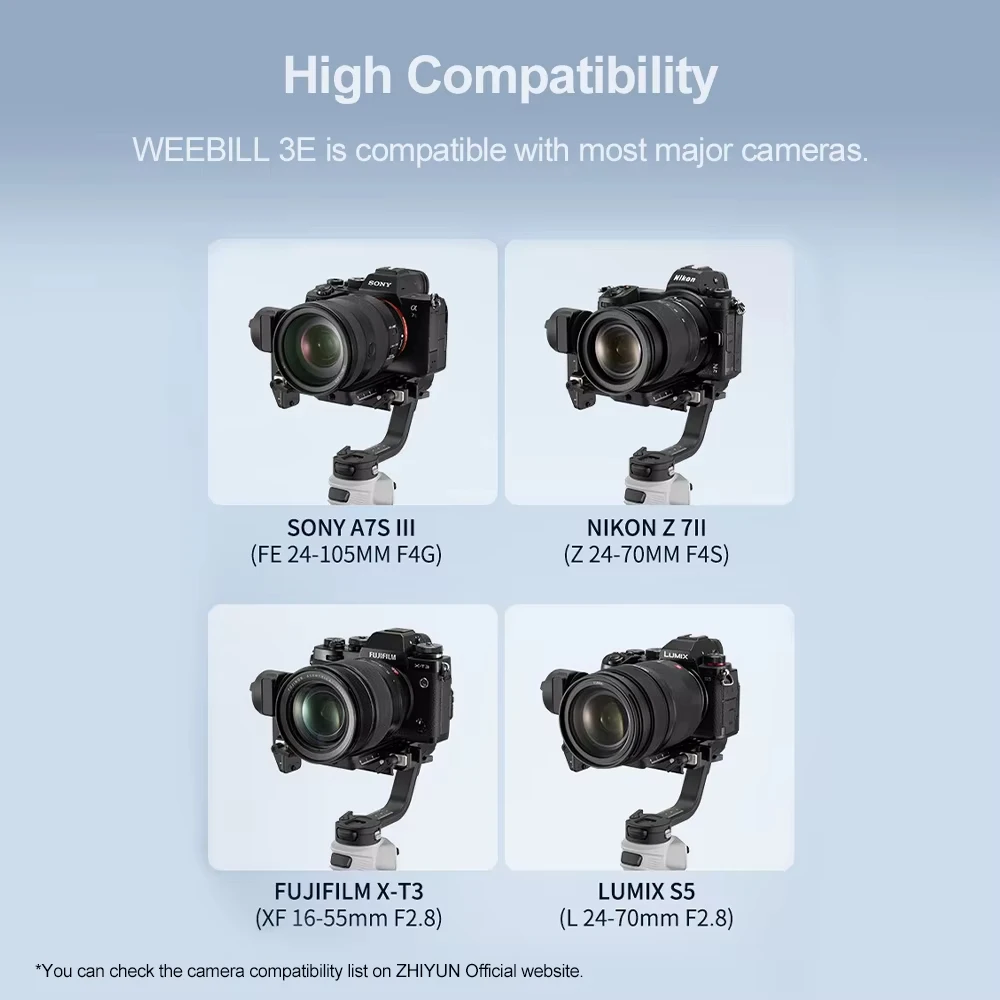 지윤 시네피어 위빌 3E 3축 핸드헬드 카메라 짐벌 스테빌라이저 (DSLR 미러리스 카메라용)