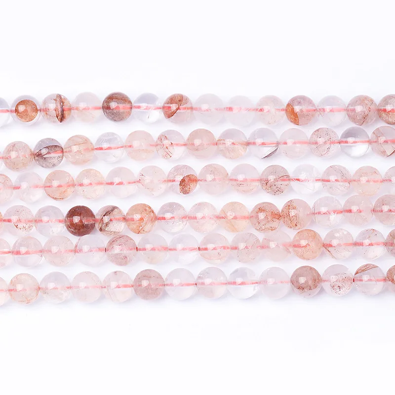 Natural Red Gum Flower Quartz Stone Round Loose Beads 6 8 10 12 MM For Jewelry Making DIY Bracelets Necklaces Handmad 15