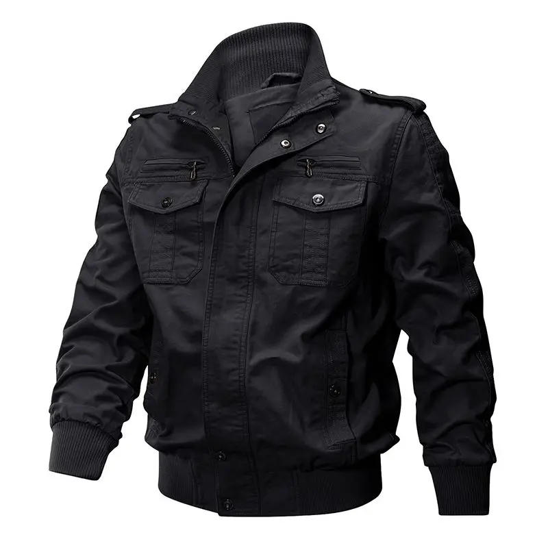 Cotton Jacket Men Military Uniform Workwear Jacket Men Loose Large Size Thin Youth Overcoat Jacket Velvet Padded Thickened Coat
