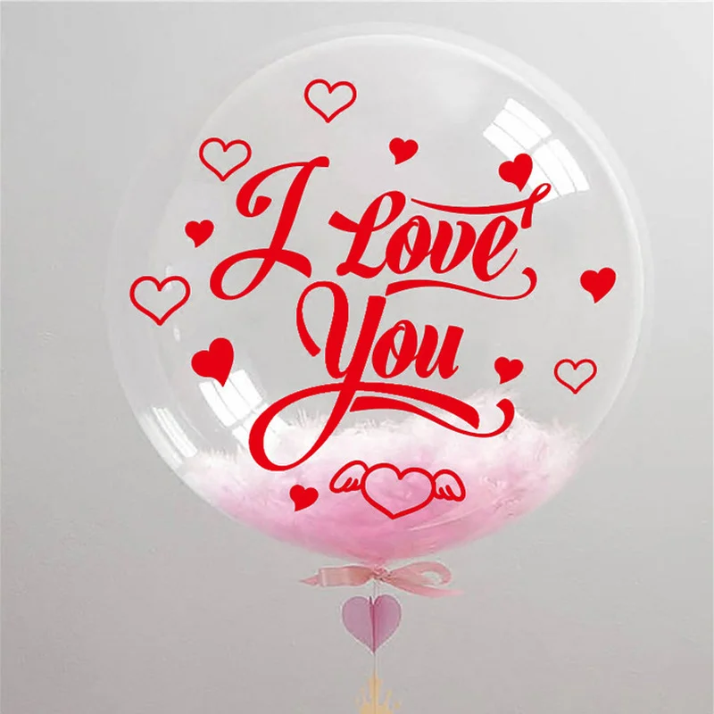 Прозрачный воздушный шар Bobo наклейка сделай сам золотой красный I Love You свадьба