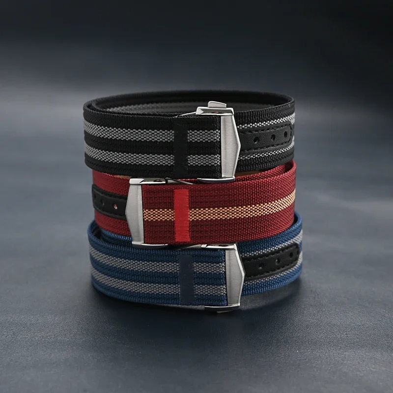 Premium Nylon Watch Strap with Waterproof Folding Buckle - 22mm Wristband Replacement