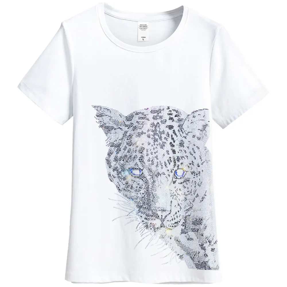 Shining Rhinestone Diamond T-shirt Size Women Casual Tops