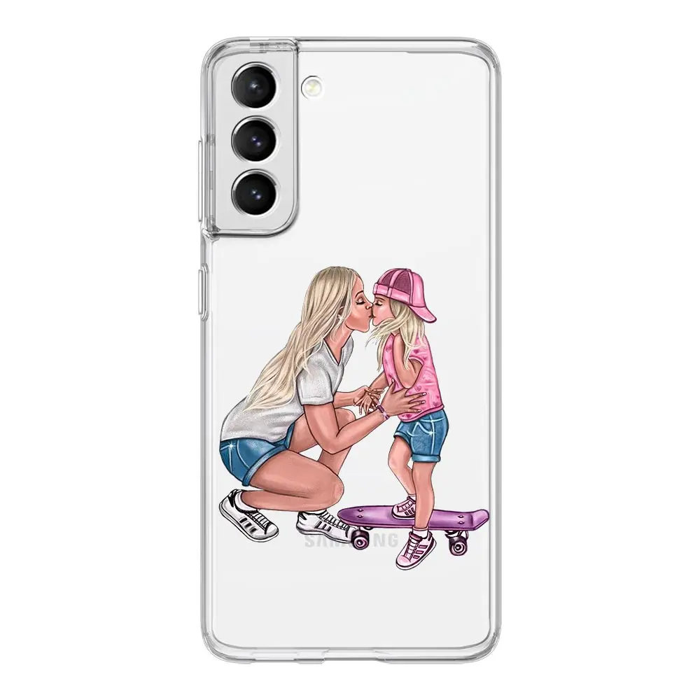 Queen Hair Mom and Baby Clear Soft Phone Case