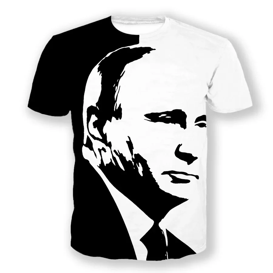 

2024 Summer Hot New 3D Printed Men's T-shirt Putin Casual Clothing Fashion Large Size Loose Comfortable Breathable Top