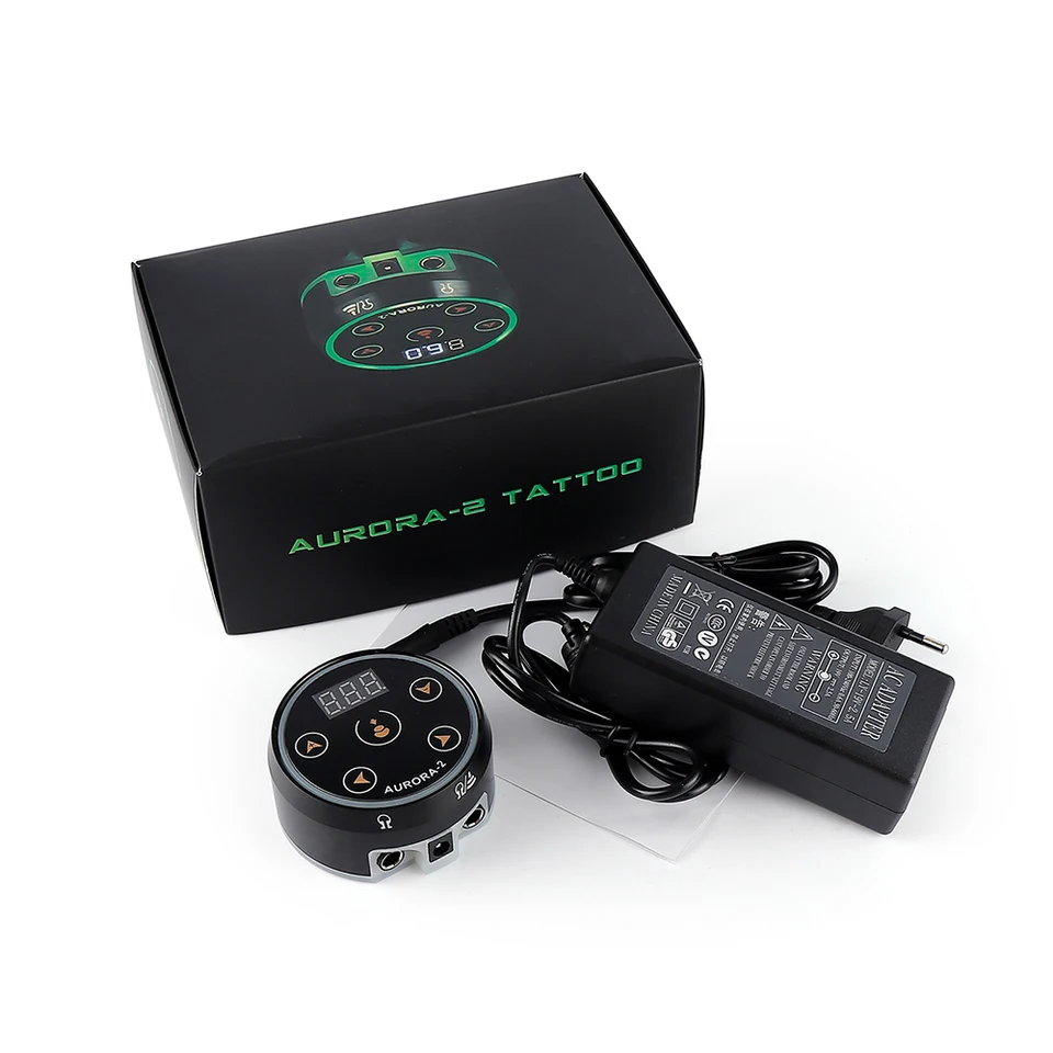Aurora-2-タトゥーペン用電源,ミニ液晶ディスプレイ,カラー