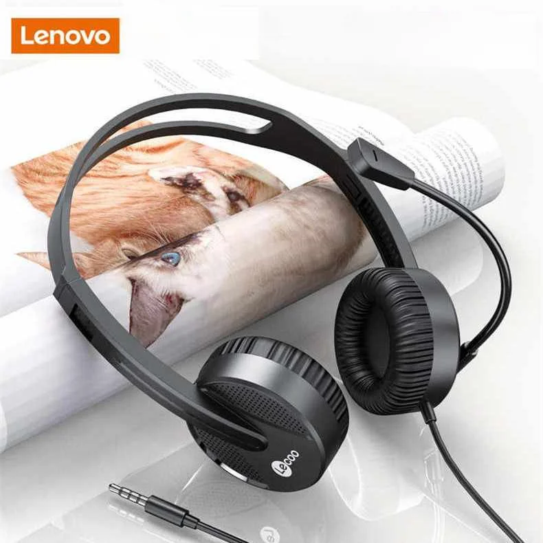 

Проводная гарнитура Lenovo Laiku HT106, милая гарнитура с креплением на голову для ноутбука, настольного обучения, игровой компьютер, специальная г...