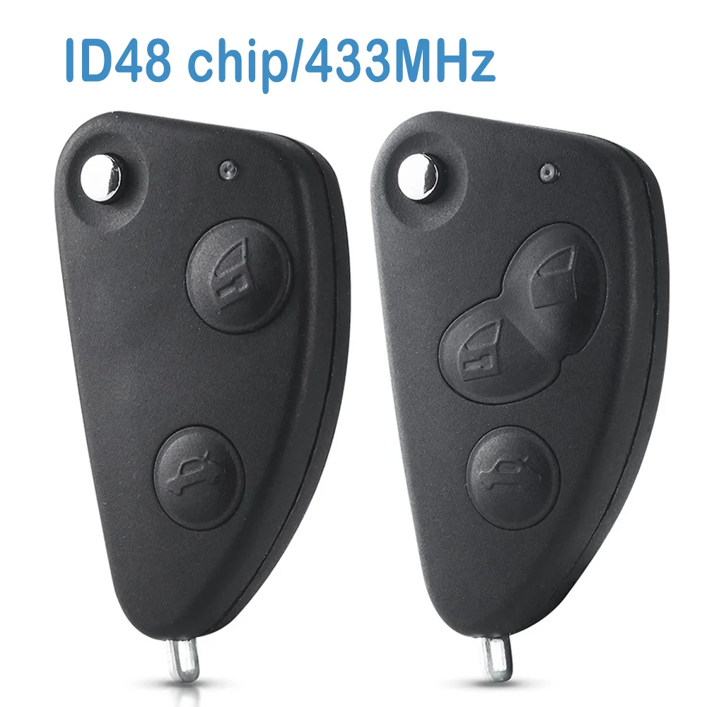

2/3 Buttons Auto Smart Remote ID48 Chip 433MHz Replace Flip Car Key For Alfa Romeo 147 156 166 GT