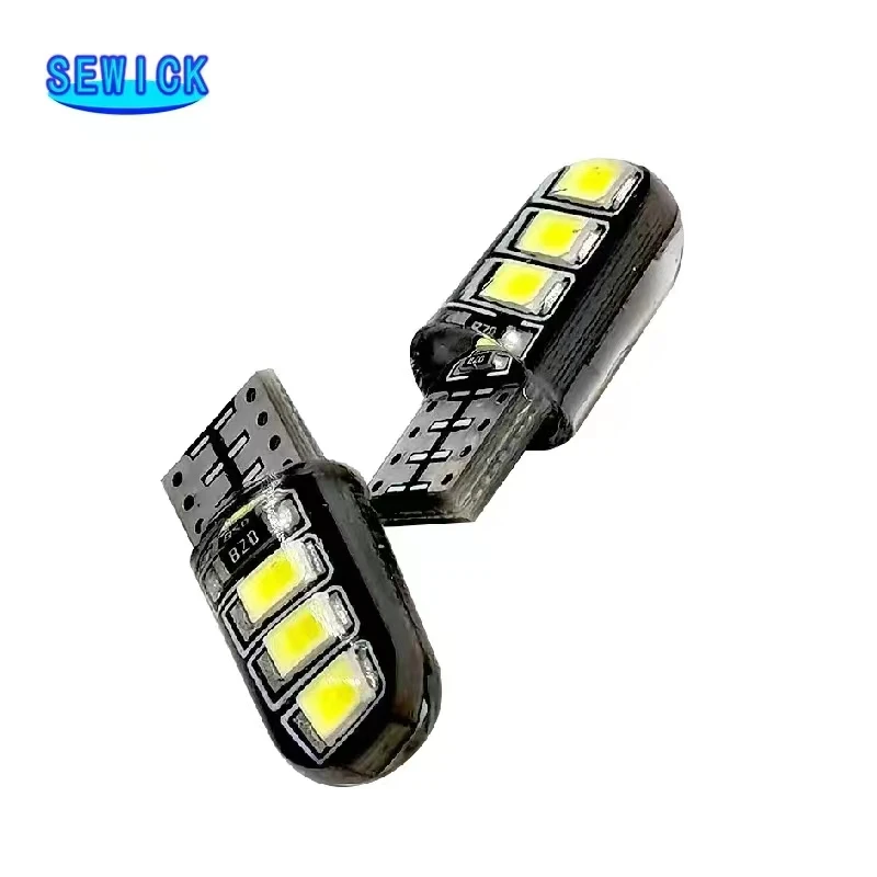 100Pcs  T10 Ǹ ̽ 6 SMD LED ڵ    W5W WY5W 6LED 6SMD   ̵    12V
