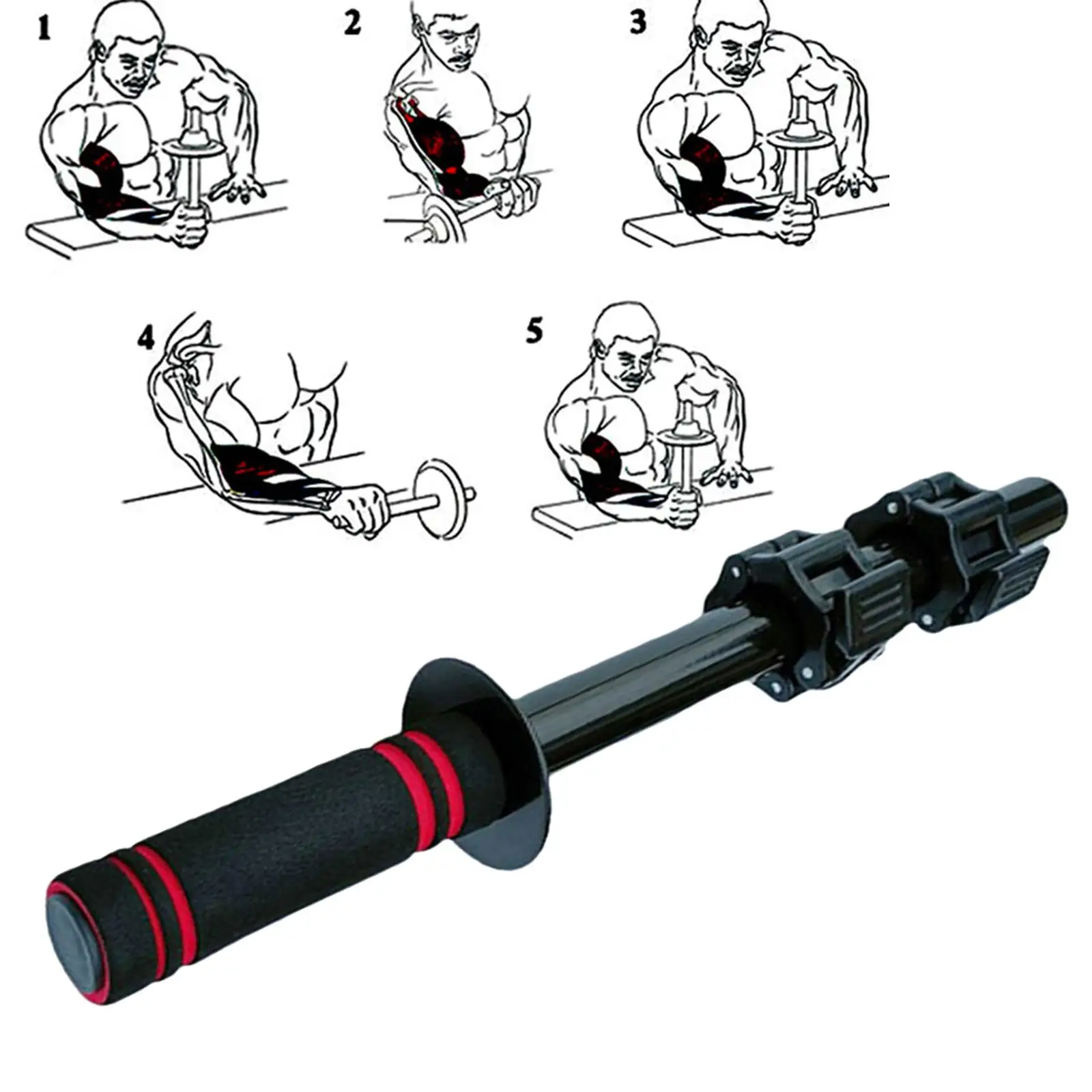Dumbbell Handles Arm Strength Training Workout Adjustable Forearm