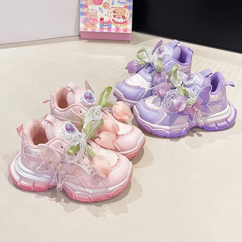 Girls Casual Platform Sneakers Soft Sole Autumn School Sport Shoes