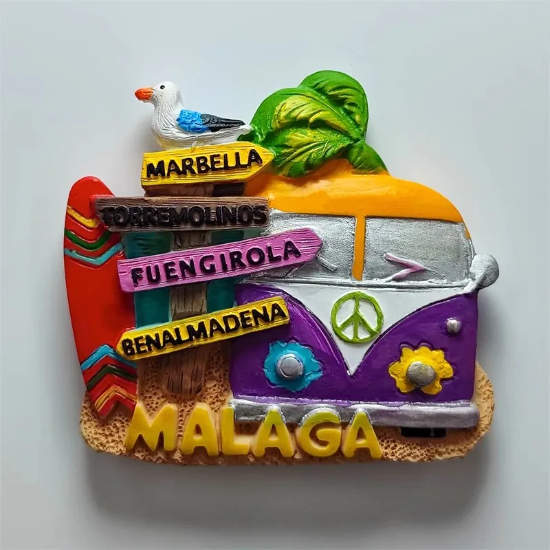 Málaga Andalucía España Imán Para Nevera, Recuerdo De Viaje, Decoración De Nevera, Calcomanía Magnética 3D, Artesanía