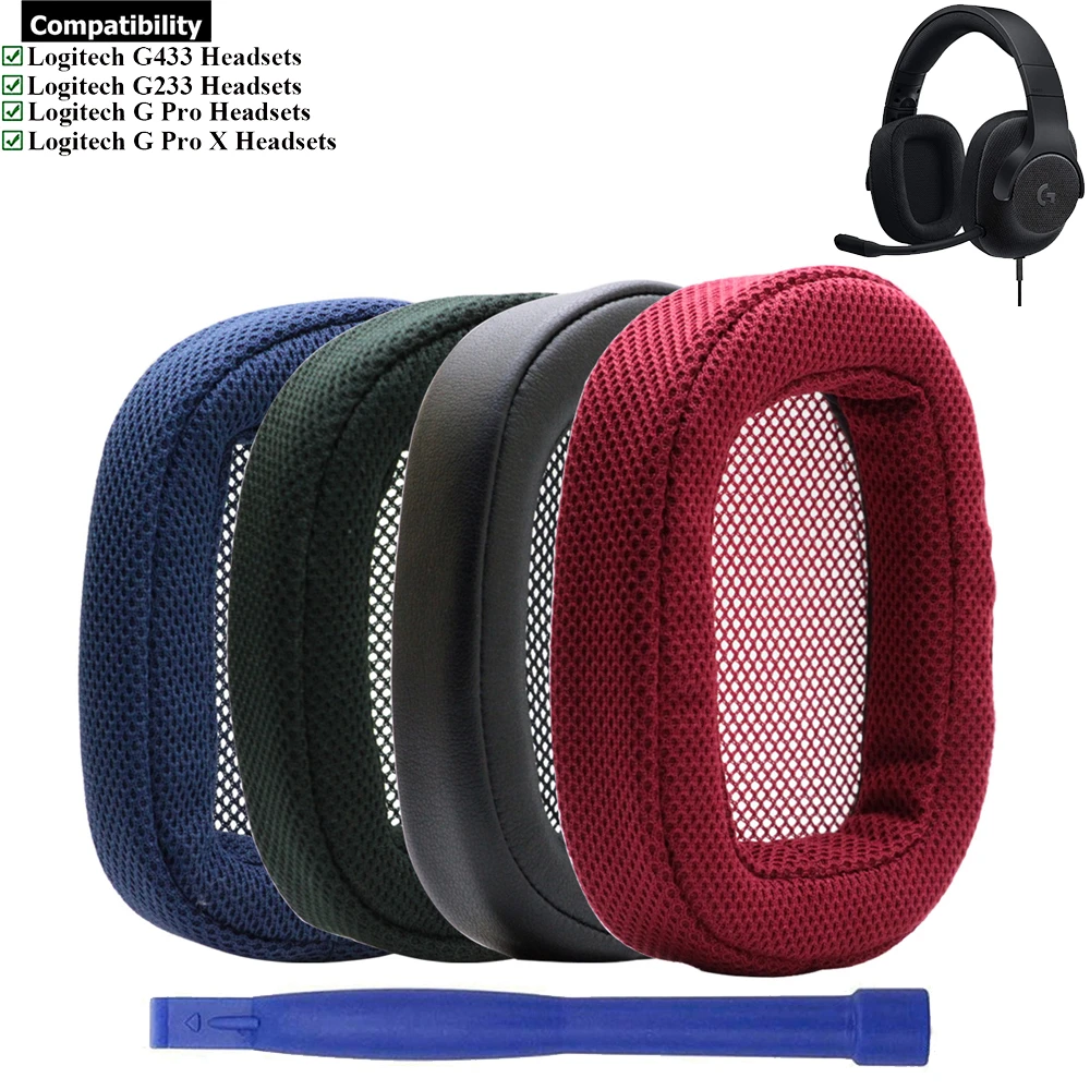 1Pair Foam Fabric Replacement Ear Pads Cushion Cups Repair Parts Earpads  for Logitech G433 G233 G Pro G 433 233 Pro X Headphones| | - AliExpress