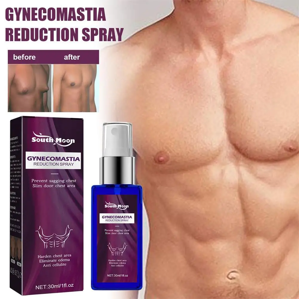 

South Moon Gynecomastia Firming Spray Cellulite Reduction Muscle Accelerating Hardening Spray Tighten Chest Muscle Fitness 30ml