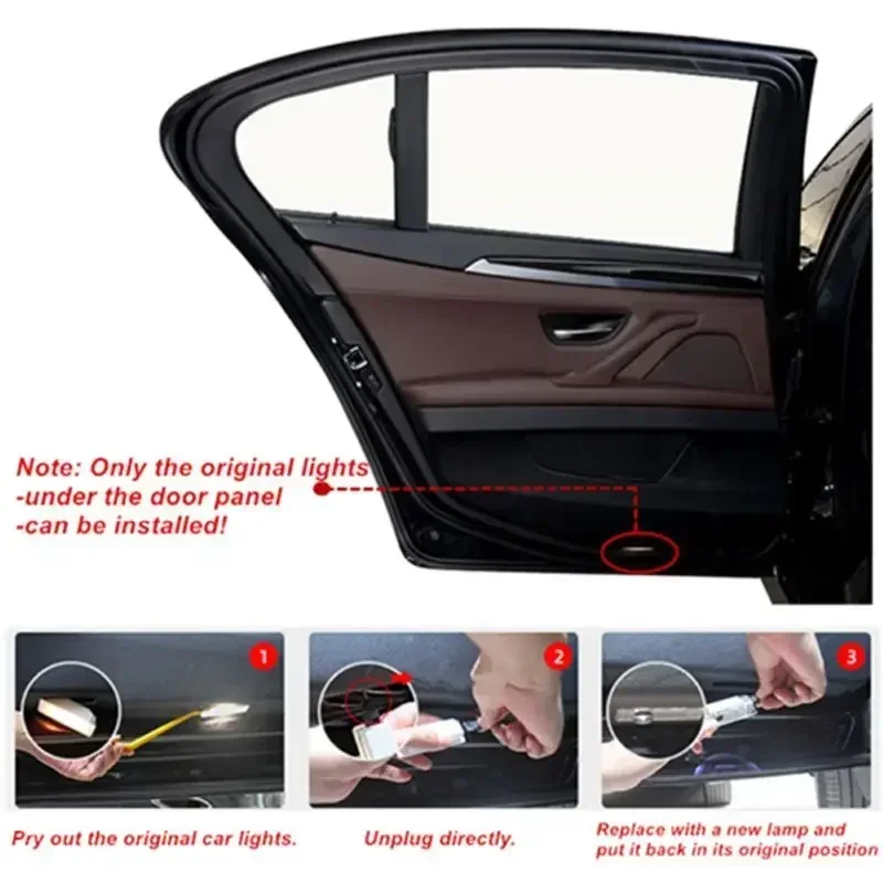 LED 자동차 문짝 라이트 환영 프로젝터 로고 고스트 섀도우 램프, BMW E60 E61 E90 E91 E92 E93 F10 F11 GT Z4 액세서리, 2 개 4 개