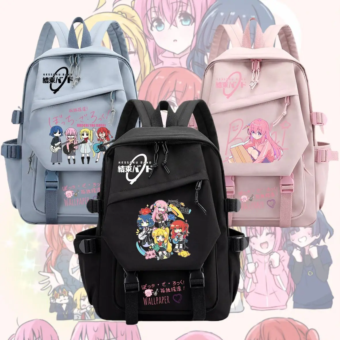 New BOCCHI THE ROCK Backpack Cartoon Fashion Student School Bag Gotoh Hitori Yamada Ryo Ijichi Nijika Kita Ikuyo Anime Backpacks 1