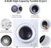 Portable Laundry Dryer Dries Up to 13.2LB Compact Laundry Dryers, 3.5 cu.ft Front Load Tumble Stainless Steel Ele 3