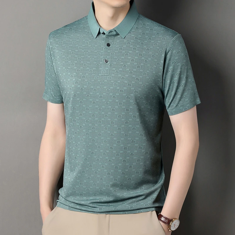 2026 Neue Herren Freizeitmode Bedrucktes Kurzarm-Polohemd Knitterfrei Atmungsaktiv Bequemes Vielseitiges Sommer-T-Shirt – Detail 10