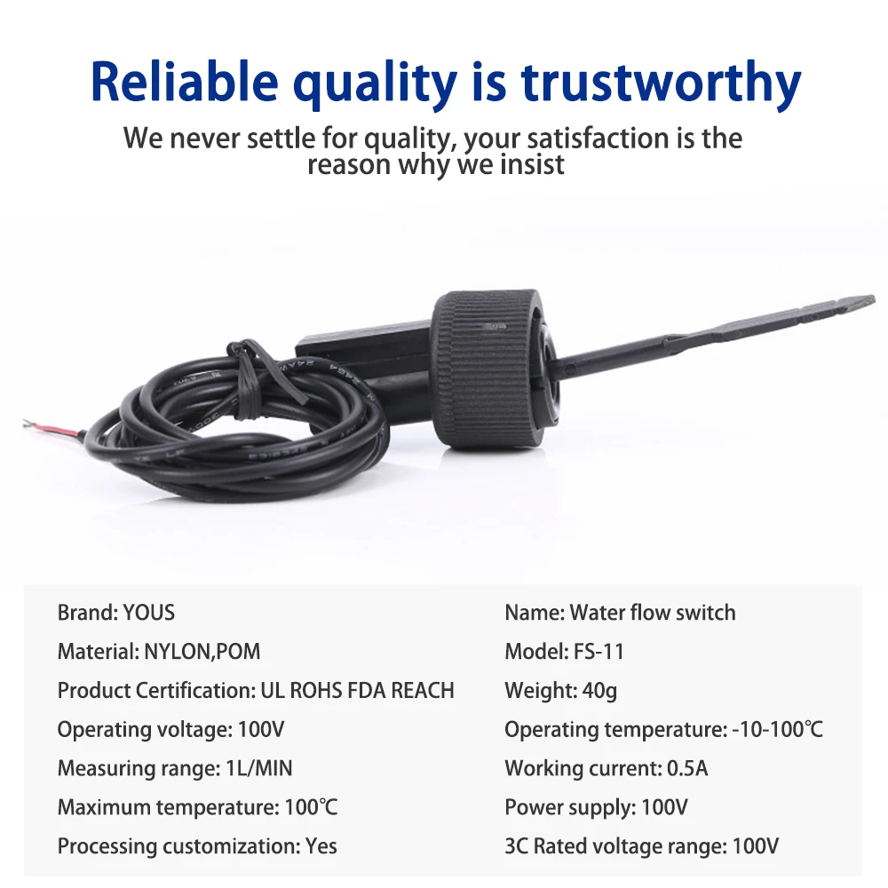 YS-11 Water Paddle Flow Switch Female Thread Connecting Flow Sensor for Heat Pump Water Heater Air Conditioner Durable water flow sensor