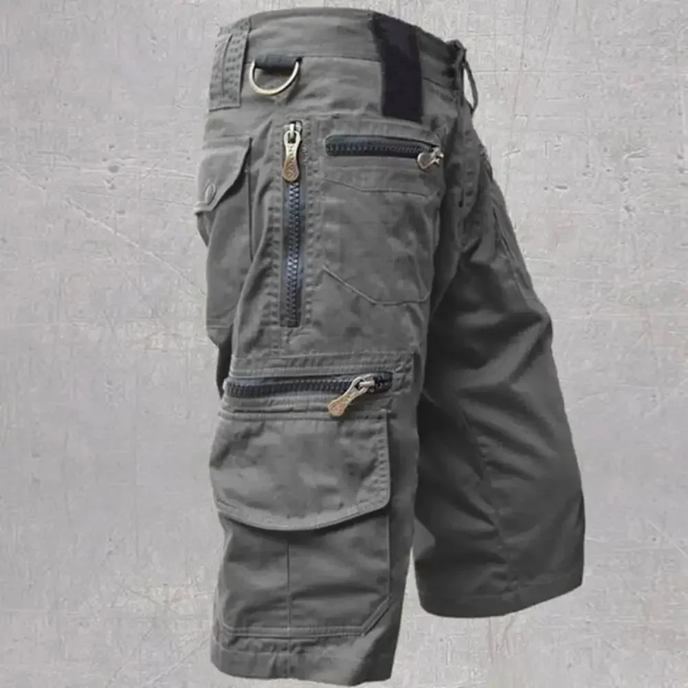 Summer Shorts Men's Tactical Jogging Shorts Solid Color Multi-pocket Summer Casual Straight Cargo sports shorts