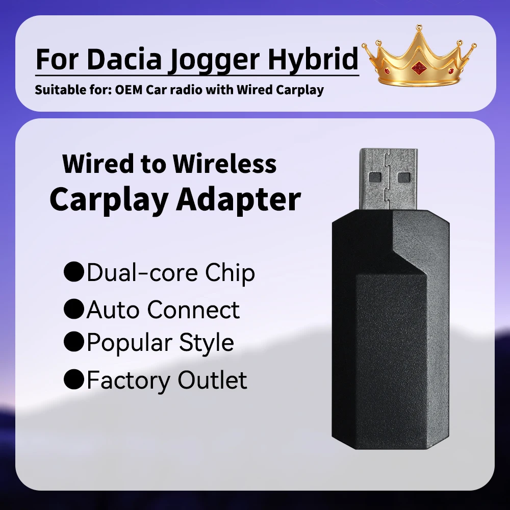 

Smart AI Box Car OEM Wired Car Play To Wireless Carplay Plug and Play New Mini Apple Carplay Adapter for Dacia Jogger Hybrid USB