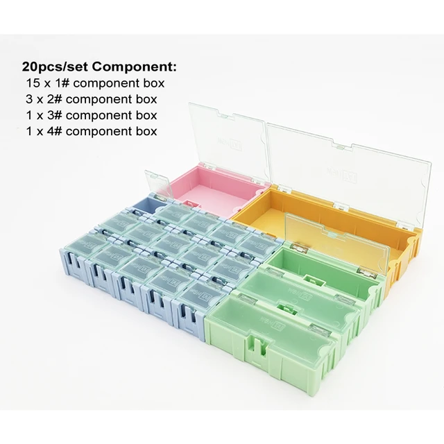Small Modular Snap Boxes - SMD component storage - 3 pack