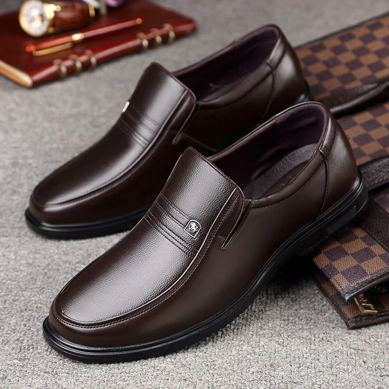 Handmade Genuine Leather Shoes Men Loafers Business Casual Shoes Classic Soft Leather Hombre Breathable Flat Shoes 4