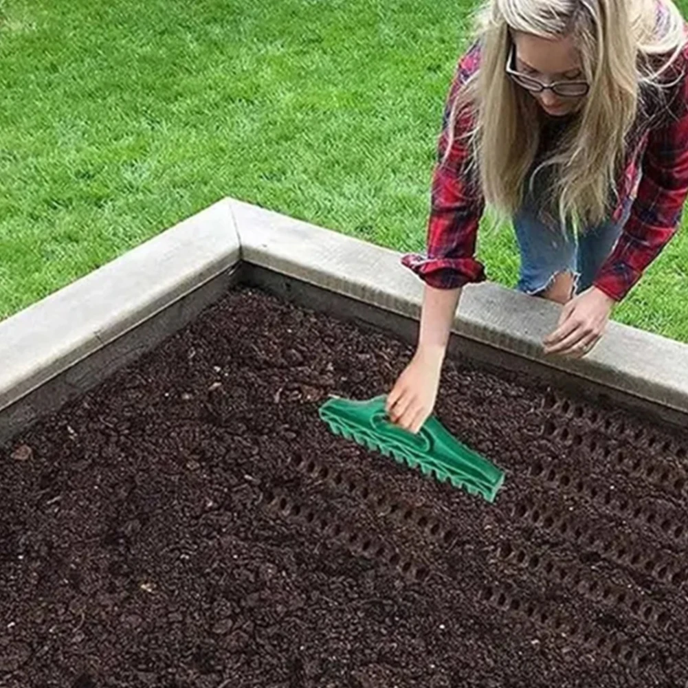 Hand Dibbler 12-Hole Fast Seeding Seed-in Soil Digger and Soil Spacer Garden Hand Planter Planting Aids for Efficient Gardening