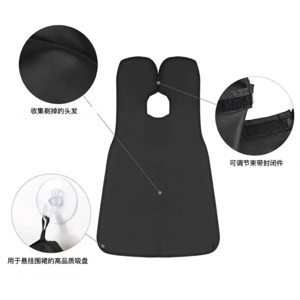 Beauty Salon Apron Man Shave Beard Apron Black Hair Shave Apron Ib Trimmer Holder Beard Catcher Waterproof Household Household Cleaning Tools beauty salon apron