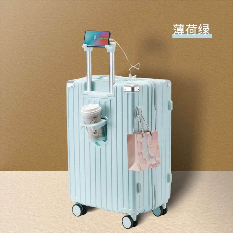 PLUENLI Good-looking Suitcase Band Cup Holder New Lightweight Durable Large Capacity Fashion Suitcase Multifunctional Case