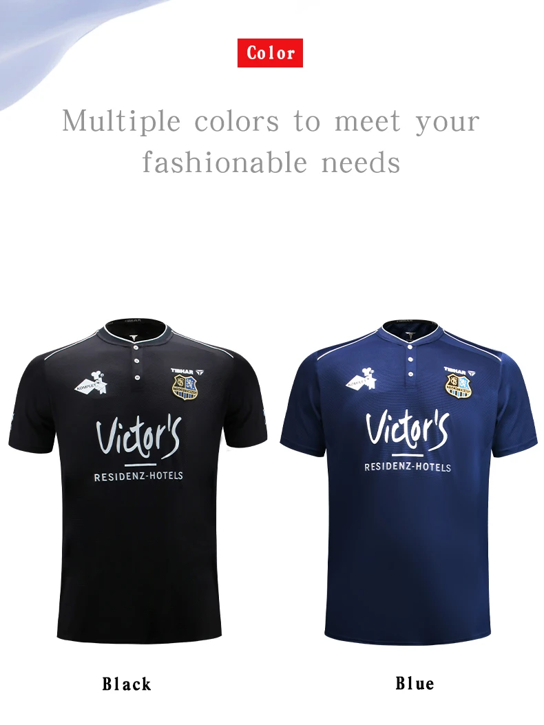 TIBHAR Ping Pong Clothing Short-Sleeved Quick-Drying Table Tennis Competition Attire Champions League Sports Clothing